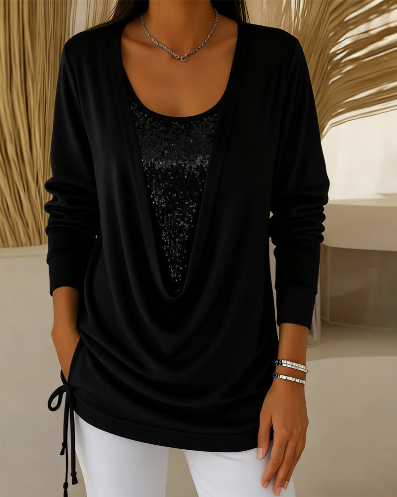 Karen - Two-Tone Sequin Top Effect Two-in-One