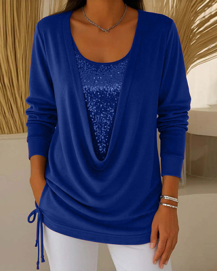 Karen - Two-Tone Sequin Top Effect Two-in-One