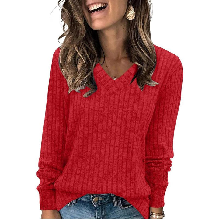 Chloe™ - Women V Neck Oversized Lightweight Knit Sweater