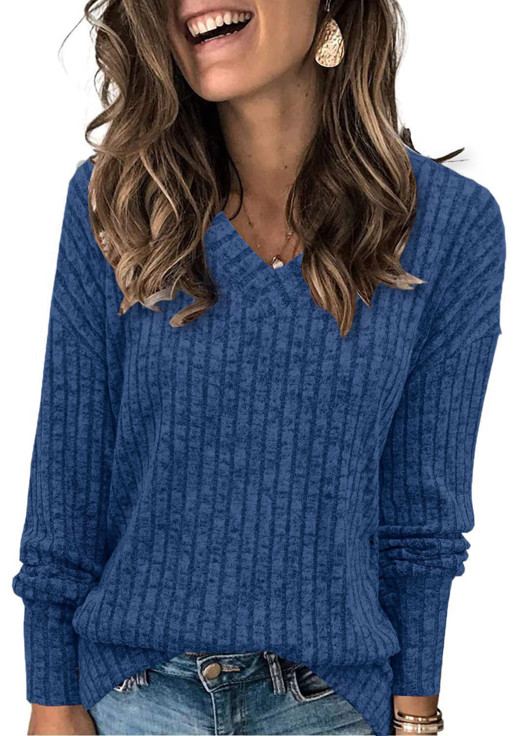 Chloe™ - Women V Neck Oversized Lightweight Knit Sweater