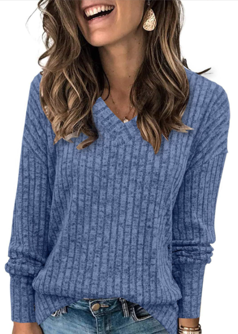 Chloe™ - Women V Neck Oversized Lightweight Knit Sweater