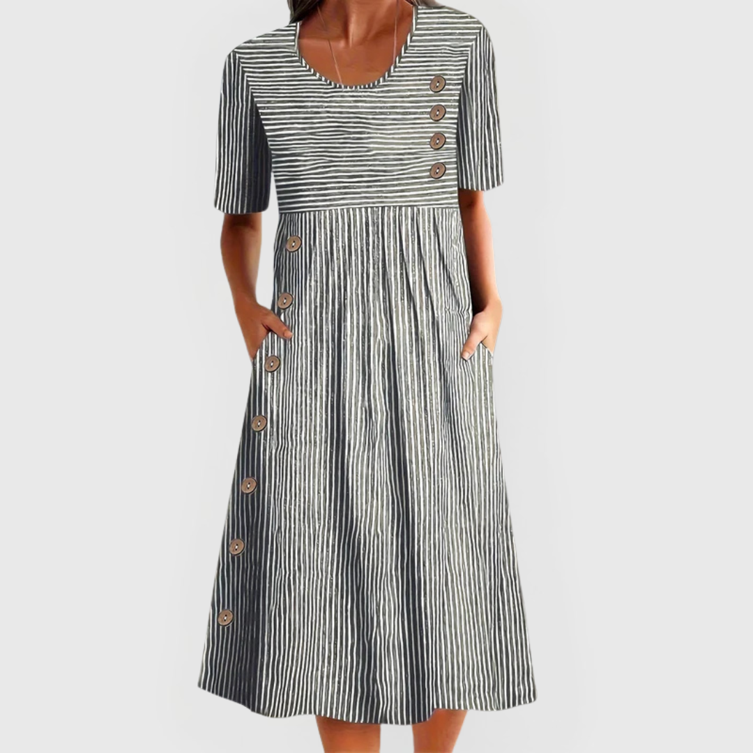 Elizabeth | Striped Midi Dress