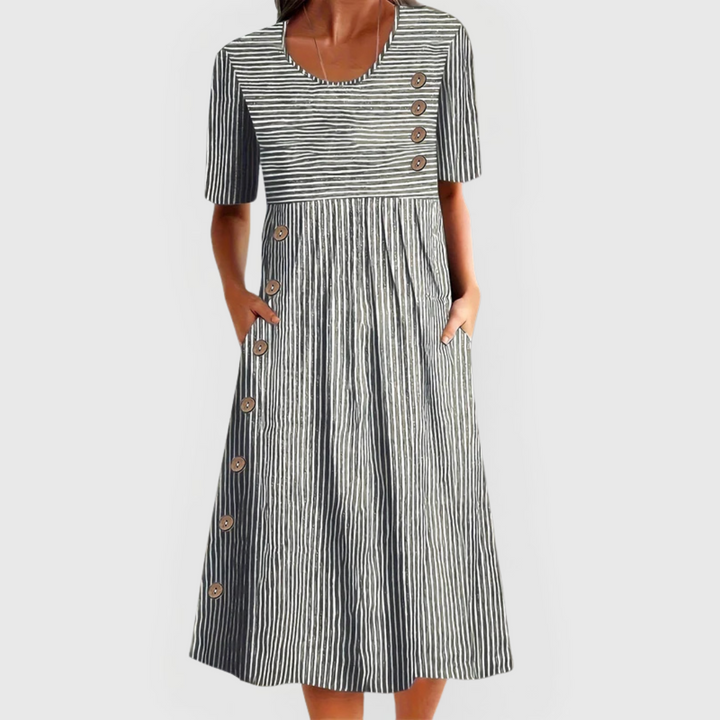 Elizabeth | Striped Midi Dress