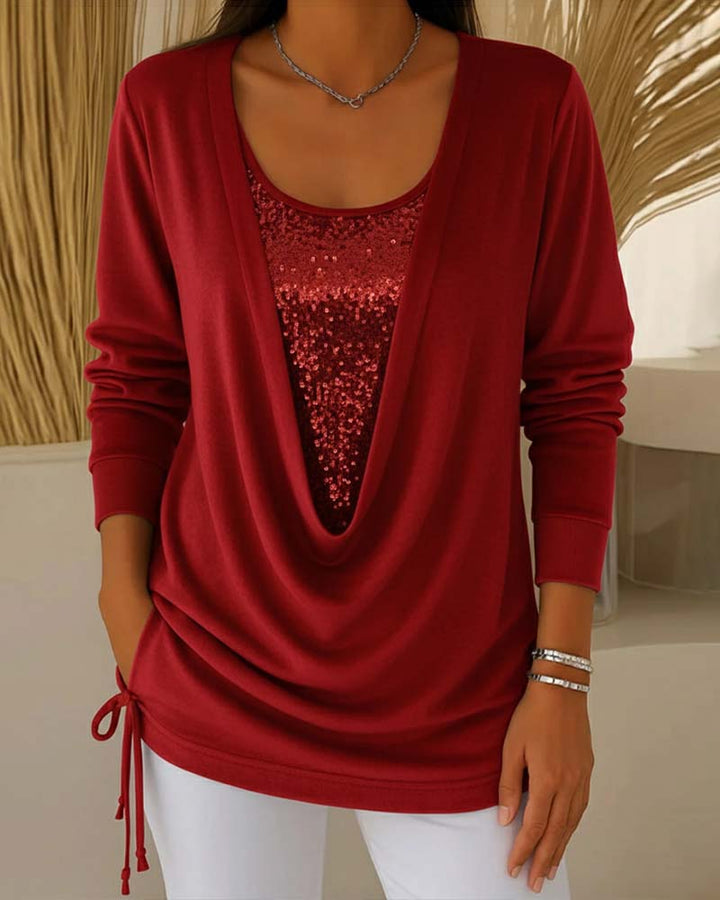 Karen - Two-Tone Sequin Top Effect Two-in-One