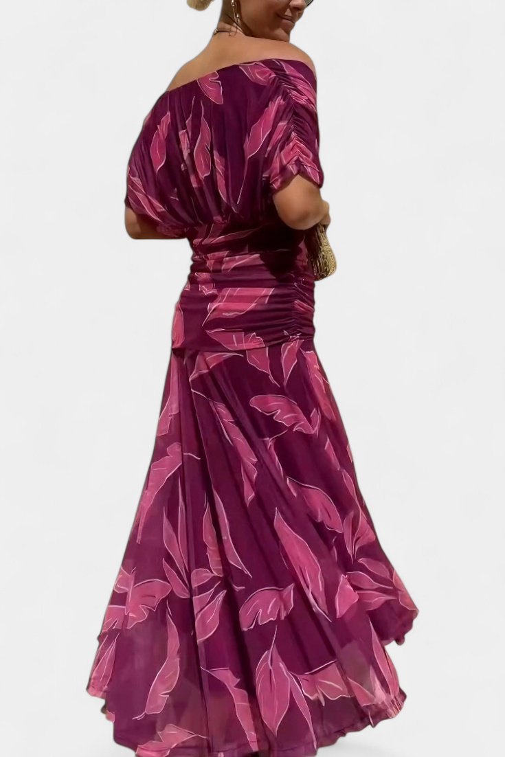 Amara™ | Long Floral Dress with V-Neck